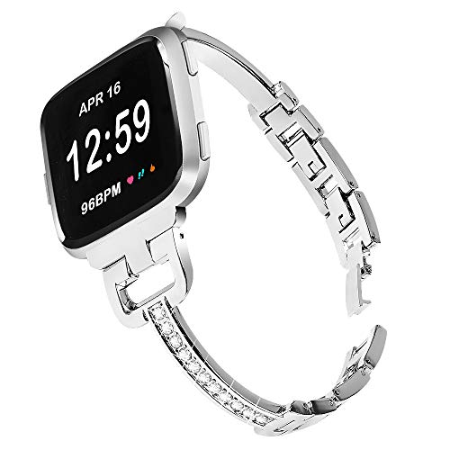 Ginamart Compatible for Fitbit Versa/Versa 2/Versa Lite Strap Women Girls Metal Bling Rhinestone Wat Ginamart Compatible for Fitbit Versa/Versa 2/Versa Lite Strap Women Girls Metal Bling Rhinestone Wat