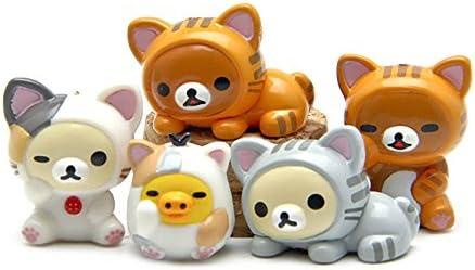 Super Cute!! New Arrival 5pcs/set 1.5-2.5cm Bear Cat Pig Action Figure Toy Kit Kids Collection Toy Children Gifts