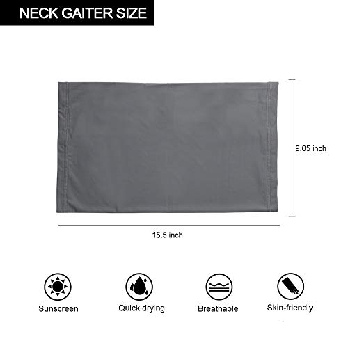 GonHui Neck Gaiter Sun Protection Sport Face Cover Cool Scarf Lightweight Breathable UPF 50 Face Bandana for Fishing Cycling Hiking (White+Gray)