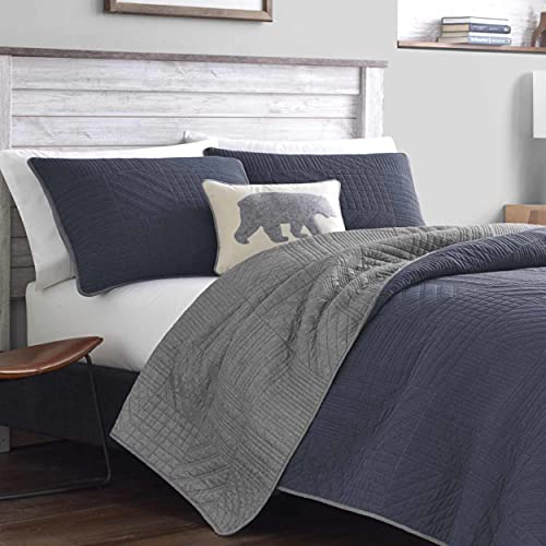 Eddie Bauer Hidden Lake Collection Quilt Set Reversible & Light