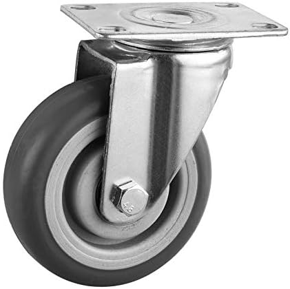 GZZ Industry Shelf Equipment Toolbox Castor,Furniture Trolley Electric Appliance Wardrobe Caster,Universal Flat Top Mute Double Axis 4 Inches Casters Easy to Connect/Gray / 1Pcs