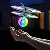 Universal Specialties Flying Toy Ball Infrared Induction RC Flying Toy Built-in LED Light Disco Helicopter Shining Colorful Flying Drone