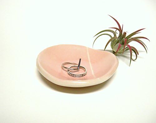 Minimalist Ring Dish in Blush Pink, Trinket Dish, Catchall Handmade Pottery Dish