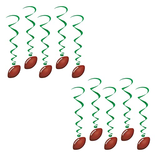Beistle 10 Piece Football Party Decorations Hanging Whirls Spirals For Game Day…