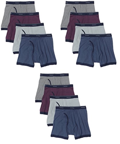 Fruit of the Loom - Paquete de 12 calzoncillos bóxer surtidos de tiro bajo para hombre