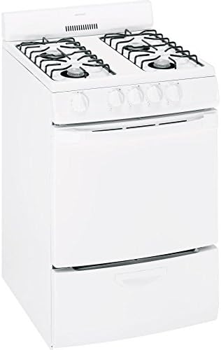 postalproducts RGA724EKWH Hotpoint 24" 3 cu. ft. Free-Standing Gas Range, White , 40.5" Height, 24" width, 26.5" Length
