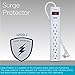KMC 6-Outlet Surge Protector Power Strip with 10-Foot Cord, 1200 Joule, Overload Protection