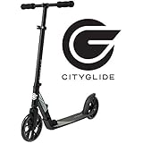 CITYGLIDE C200 Kick Scooter for Adults, Teens - Foldable, Lightweight, Adujustable - Carries Heavy Adults 220LB Max Load (Black)