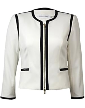 Calvin Klein Women's Zip Front Faux Pocket Blazer