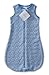 SwaddleDesigns Microfleece Sleeping Sack with 2-Way Zipper, Blue Puff Circles, 6-12MO