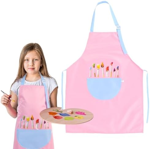 Mandilon Escolar Niño Personalizado NiceLand 2 Delantales Infantiles Impermeables Con Mangas Y 3 Bolsillos - Amarillo Y Rosa, Para 3-8 Años Mandilon Escolar Niño Personalizado NiceLand 2 Delantales Infantiles Impermeables Con Mangas Y 3 Bolsillos - Amarillo Y Rosa, Para 3-8 Años