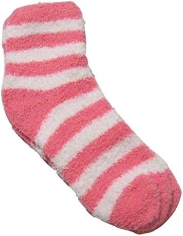 Snugadoo Super Soft Adult Socks ~ Light Pink, White Stripe (One Size)