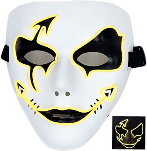 Circle Circle El Wire Glowing LED Halloween Masks (Yellow)