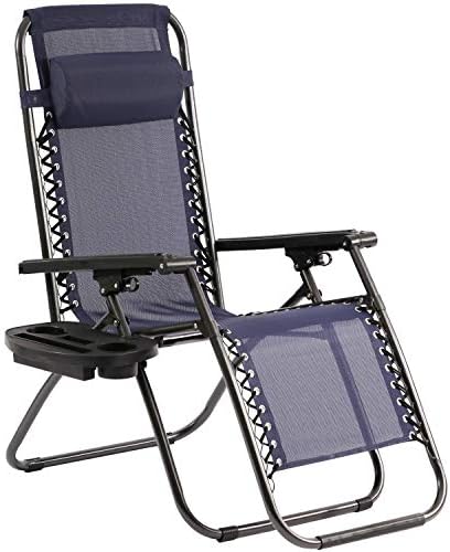 Zero Gravity Chair Patio Chairs Lounge Patio Chaise 1 Pack Adjustable Reliners for Pool Yard 