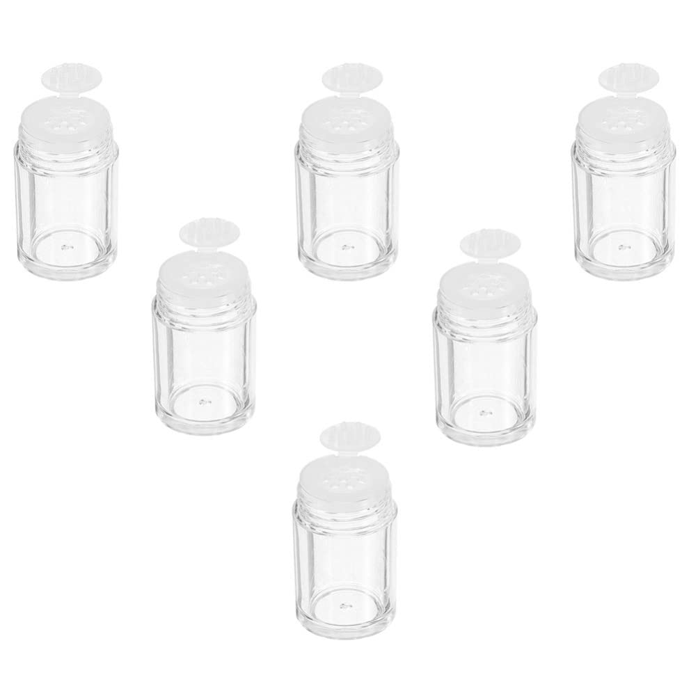 Beaupretty 6PCS Clear Loose Powder Jar 10ml Empty Face Powder Case Cosmetic Sample Pots Bottles for Makeup