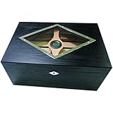 Beautiful Dublin Desktop Glasstop Cigar Humidor Holds up to 100 Cigars