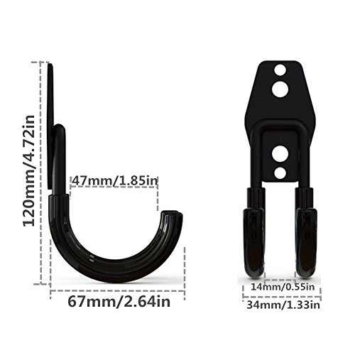 muyimu 3 Sets Garage Hooks heavy Duty U-Hook With Anti-Slip Coating,For Home Garage Chair Ladder Storage Organizer,Garage Hooks For Hanging Shovels,Wall Mounted Hanging Tools(Round Hook Small Black)