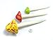 Mushroom Ceramic Garden Stakes - 3 Handmade Outdoor Ornament Decor - Made In USA - Toadstools for Lawns, Planters, Gardens, Yards. Colors: Yellow, Red, Light Green