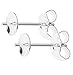 5 Pairs Sterling Silver 4mm Earrings Post | Earrings Stud Setting Pearl Cup W/ Earnut Safety Back #ss196