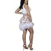 Summer 2 Piece Outfits for Women Bodycon Sleeveless Crop Top with Sequin Short Mini Skirt Set White 2XL