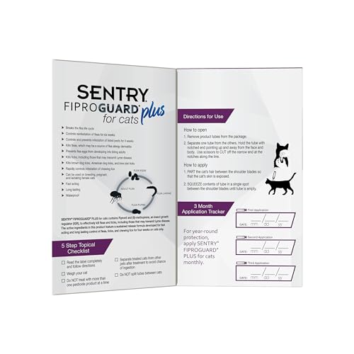 SENTRY Fiproguard Plus for Cats, Flea and Tick Prevention for Cats (1.5