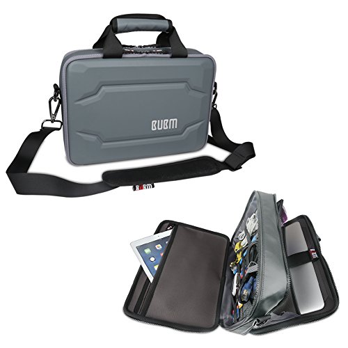 Bubm double layer laptop messenger bag, hard shell electronics ac…