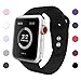 SIRUIBO Band for Apple Watch 38mm, Soft Silicone Sport Strap Replacement Bracelet Wristband for Apple Watch Series 3, Series 2, Series 1, Edition, Black S/M Size