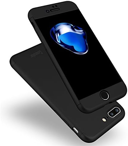 iPhone 7 Plus Case, Coocolor Knight Series Double Dip Case [Hard] Shockproof Hybrid PC 360° Full Protection For iphone 7 Plus-Black