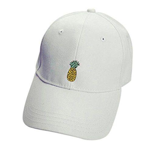 Nadition Baseball Cap Clearance !!! Women Unisex Pineapple Hip-Hop Hat Casual Baseball Cap (White)