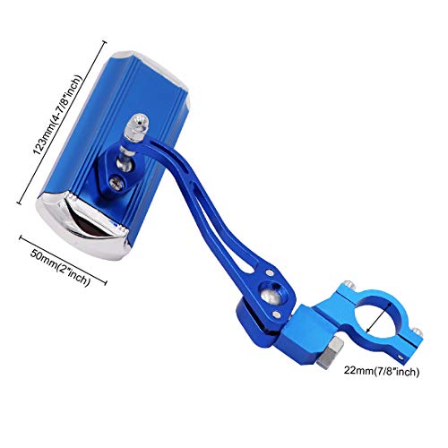 2× Aluminum Bike Mirror Bicycle Adjustable Flexible Safety Rearview(BLUE)