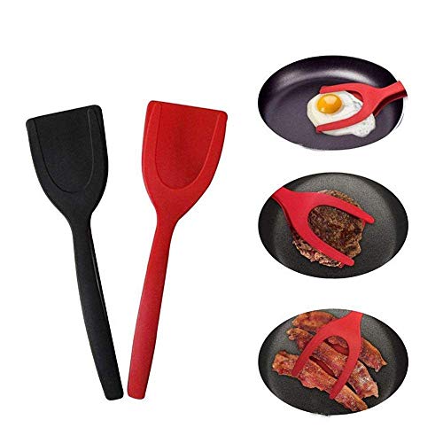 KOBWA Egg Flipper Spatula, Egg Spatula Grip and Flip Spatula 2 In 1 Cooking Kitchen Spatu for Perfect Pancake, French Toast and Omelet Making