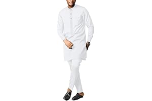 SEA&ALP African Men's Formal Clothes Dashiki Shirt and Pant Two Piece Suit Traditional Long Sleeve Outfits