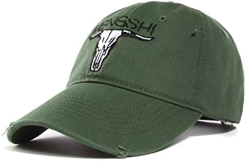 MENGSHI Baseball Cap Classic Vintage Distressed Dad Hat Cotton Unstructured Adjustable - Bull-Head