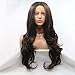 Lucyhairwig Lace Front Wig Natural Brown Synthetic Wigs Long Wavy Heat Resistant Fiber Hair Lace Wigs Half Hand Tied Wigs For Women