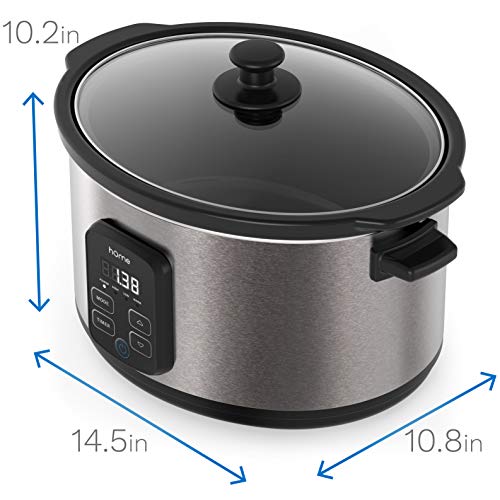 hOme 6 Quart Slow Cooker Digital Programmable Crock Pot Slow Cooker