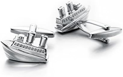 Sirius Jewelry Men's Business Tuxedo Shirt Vehicle Multi Fashion Design Cufflinks (Cruise ship)