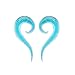 0 Gauge Glow in the Dark Teardrop Glass Spiral Taper (8mm) - 4 Pieces