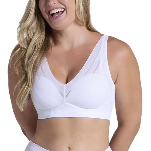 Leonisa - Daily Lace Wireless Support Bra, Full Coverage - X-Large, White at Amazon