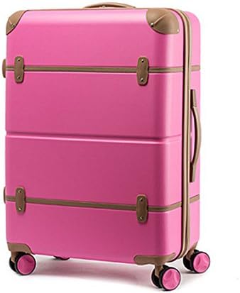EDDAS EV-502 25 & 20 Inch ABS Pastel Color Vintage Series Hard Type Carry on Luggage (Product of Korea) (25", Pink Mousse)