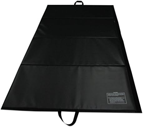 Greatgymats 4'x10'x2" Folding Gymnastics Tumbling Gym Mats for Kids, High Density EPE Foam Core and 18OZ Vinyl Cover, Black