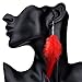 Lureme® Bohemian Style Feathers with Small Feather Tassel Dangle Earrings for Women and Girls (02004736)