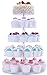 BonNoces 5 Tiers Round Acrylic Pastry Wedding Cupcake Stands Tower Tree-Cupcake Carrier-Clear Tiered Cake Stand Tall Jumbo-Round Dessert Stands-Cupcake Display Stand
