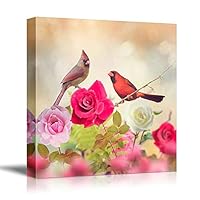 Canvas Wall Art Birds, Flowers, Owls, Butterflies Canvas Prints Home Artwork Decoration for Living Room, Bedroom - 12x12 inches