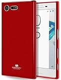 GOOSPERY Pearl Jelly for Sony Xperia X Compact Case with Screen Protector Slim Thin Rubber Case (Red) XPXCPT-JEL/SP-RED