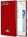 GOOSPERY Marlang Marlang Xperia X Compact Case - Red, Free Screen Protector [Slim Fit] TPU Case [Flexible] Pearl Jelly [Protection] Bumper Cover for Sony XperiaXCompact, XPXCPT-JEL/SP-RED