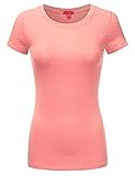 DRESSIS Women's Basic Solid Short Sleeve Crewneck T-Shirt S to 3XL (20 Colors)