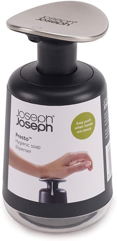 Joseph Joseph Presto Hygienic Bathroom Soap Dispenser Grey Stainless