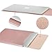 LAPOND Leather Sleeve Case for MacBook 12 Inches,Laptop Case Bag with Mouse Pad (Rose Gold)