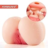 Pussy Ass Male Masturbator with Stimulation Pearls for Intense Pleasure,3D Realistic Butt Anal Stroker and Virgin Vagina Love Doll Sex Toys with 2 Holes for Men Masturbation (Flesh)