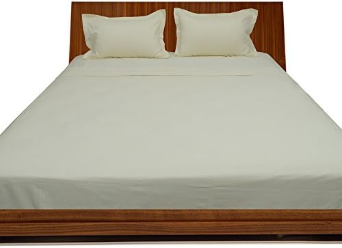 Relaxare Expanded Queen 300TC 100% Egyptian Cotton Ivory Solid 4PCs WaterBed Sheet Solid (Pocket Size: 13 inches)